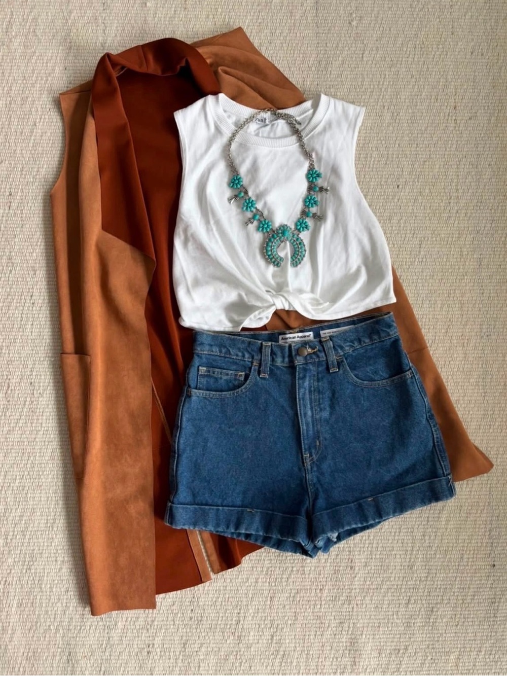 | Ricki’s | Brown Sleeveless Suede-Look Vest Cardigan Women’s size Small